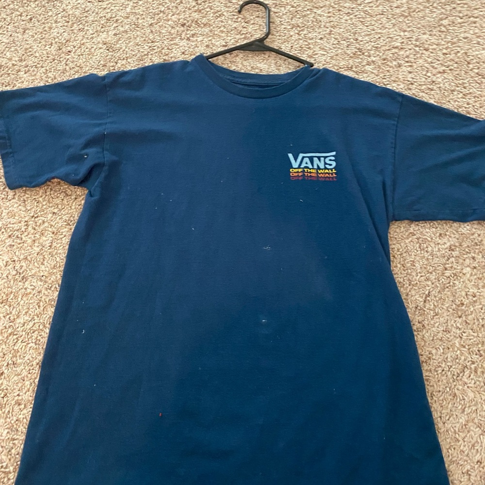 vans rainbow logo blue t-shirt